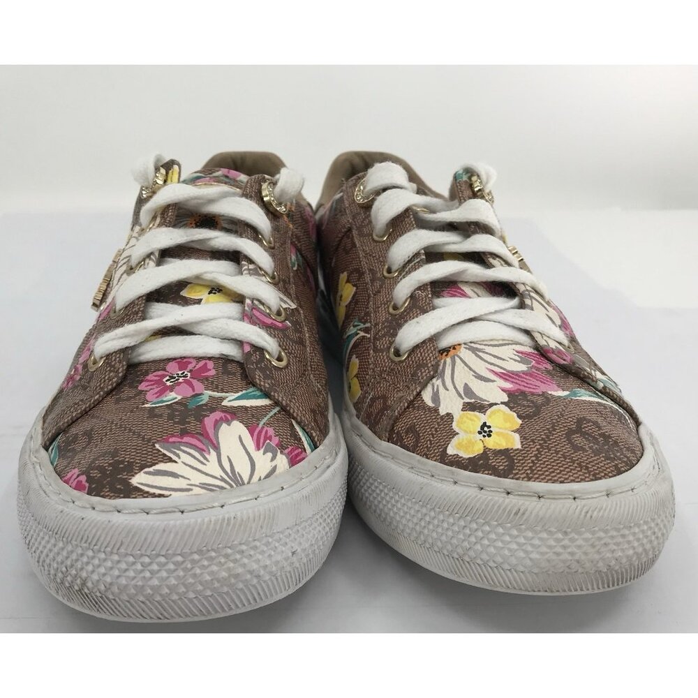 Guess Sneakers‎ Women's Size 7.5 Loven Casual Lace-up Brown Floral - Picture 2 of 14